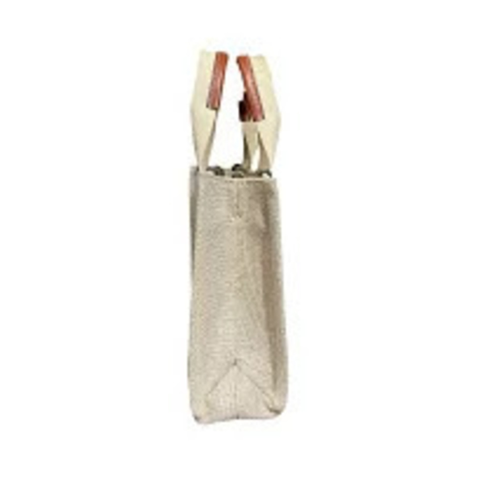 Chloe Woody Bag Tote Leather Canvas Shoulder Black